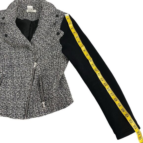 BCNU Blazer Coat Womens Sz Small Moto Black Work Office Date Tweed Rock Edgy - Picture 10 of 14